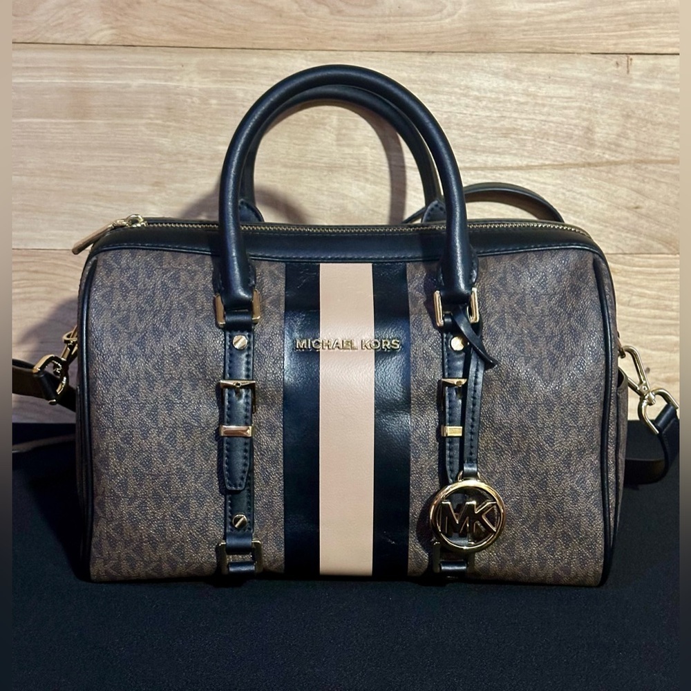 Michael Kors Bedford Travel Medium Satchel Crossbody Bag HandBag MK Purse